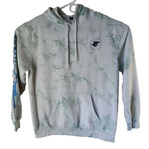 Maui And Sons Men's XL Hoodie Green Tie Dye Long Slv Drawstring Pockets Sweater